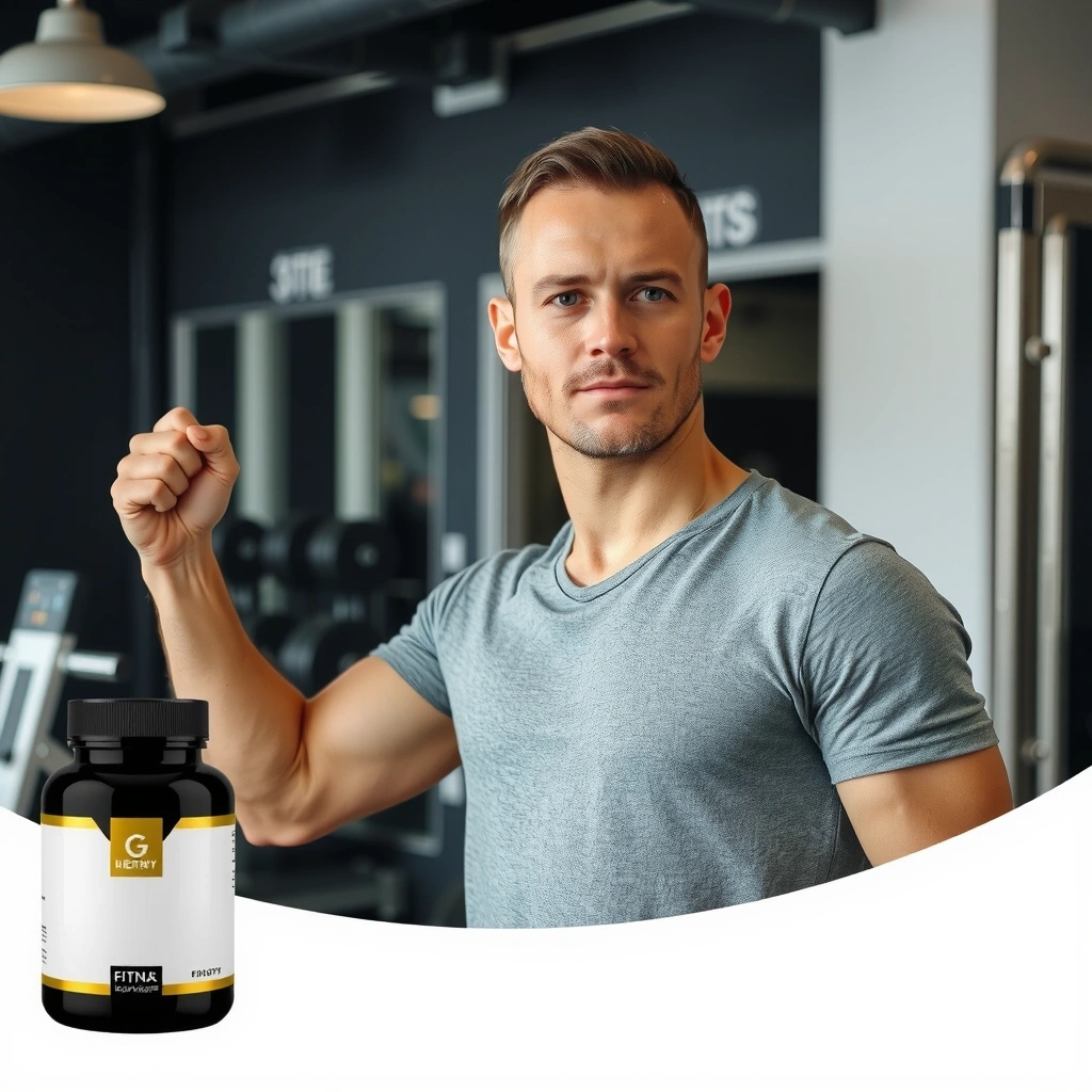 Man training with supplements